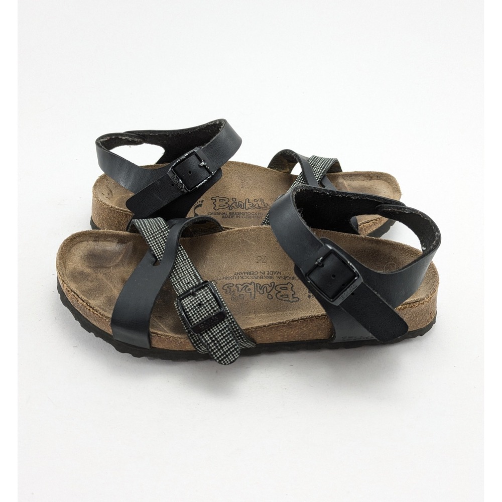 Womens Birkenstock Birki's Lille Black Narrow Crisscross‎ Buckle Sandals Size 7